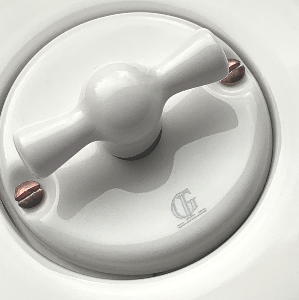 Rotary Push button retro porcelain 1-fold