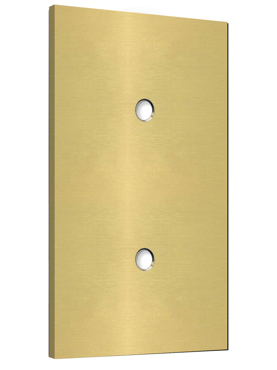 Retro toggle switch cover NINA 2-way brass brushed metal. CJC Systems