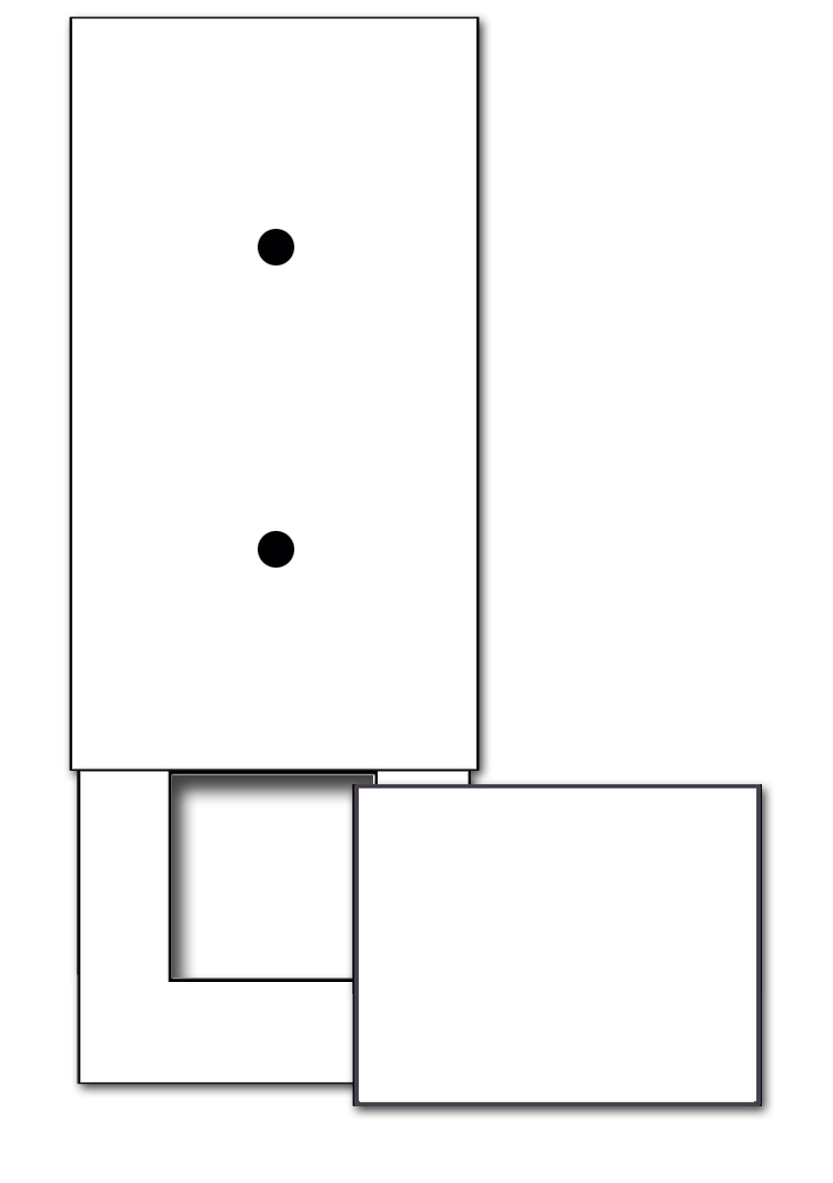  2-fold + 1 cutout with cover. For 3 wall boxes
