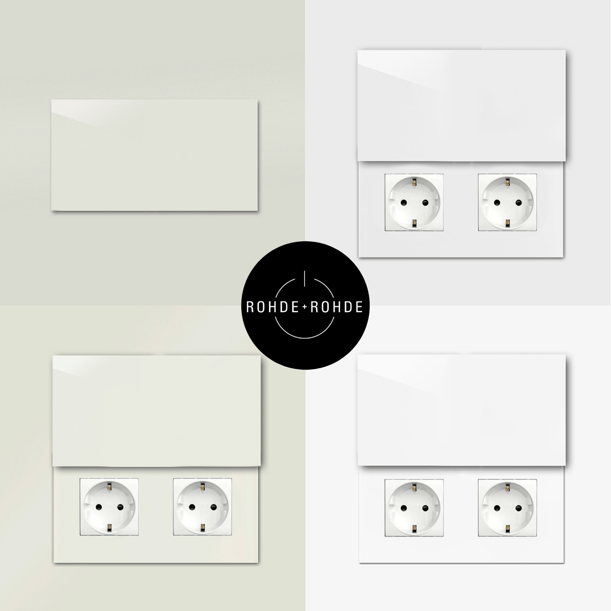 Designer socket outlet in Little Greene colour of choice. 2 white inserts