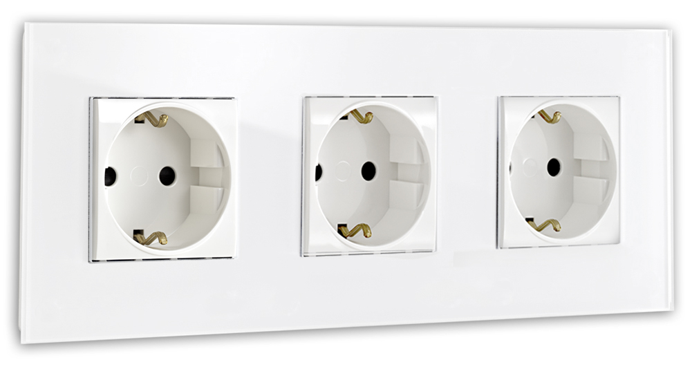 Design socket outlet in glass look. MAXIM