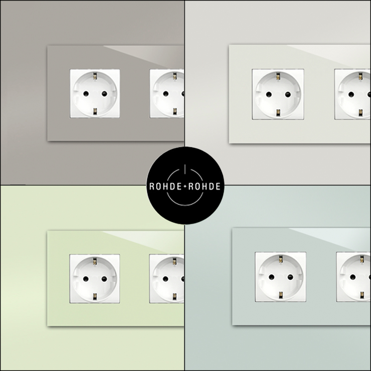 Socket outlet in Little Greene colour of choice. 5 white socket outlet inserts
