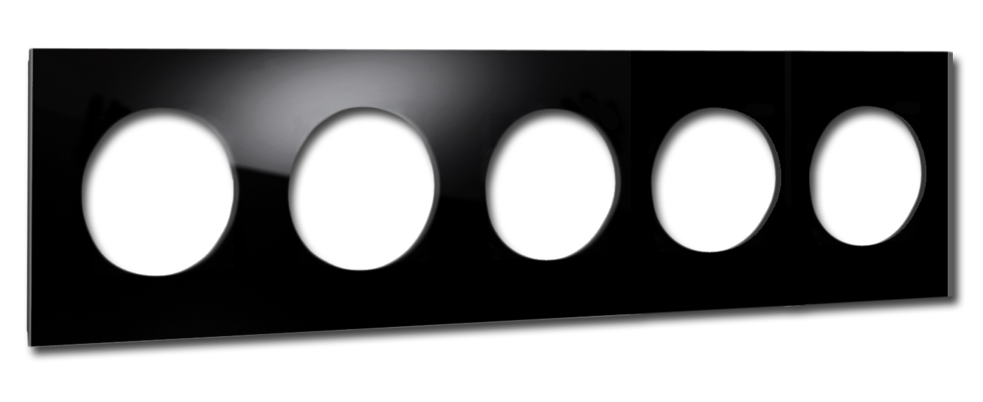 Rahmen MAXIM 5-fach in Schwarz mit runden Ausschnitten. ROHDE+ROHDE