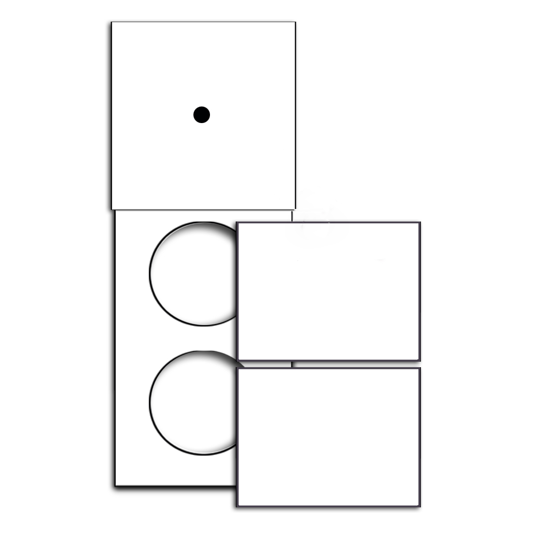 1-fold + 2 round cutouts with covers. For 3 wall boxes