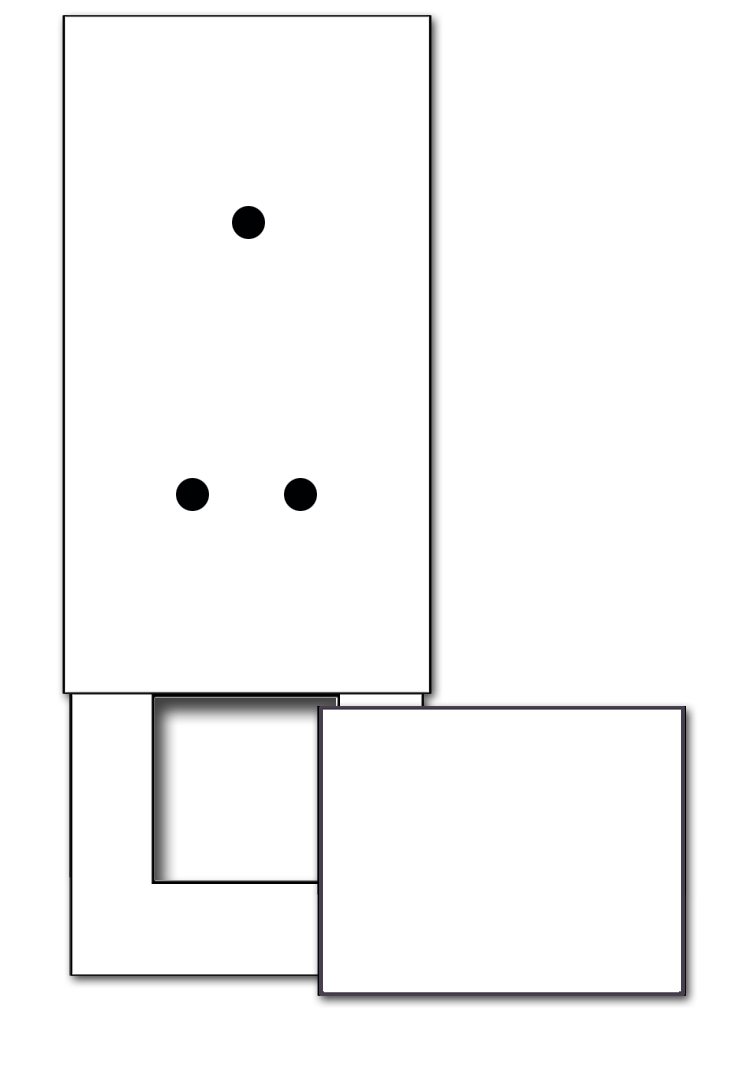 3-fold + 1 cutout with cover. For 3 wall boxes