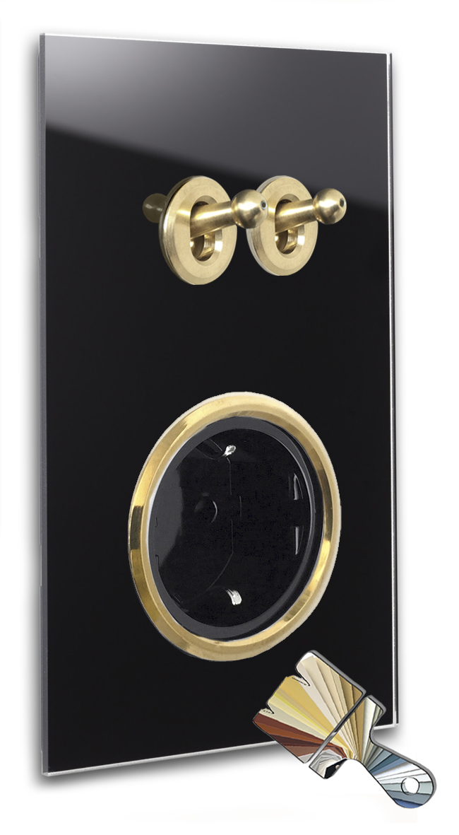  Retro light switch RAL colour glass look gold