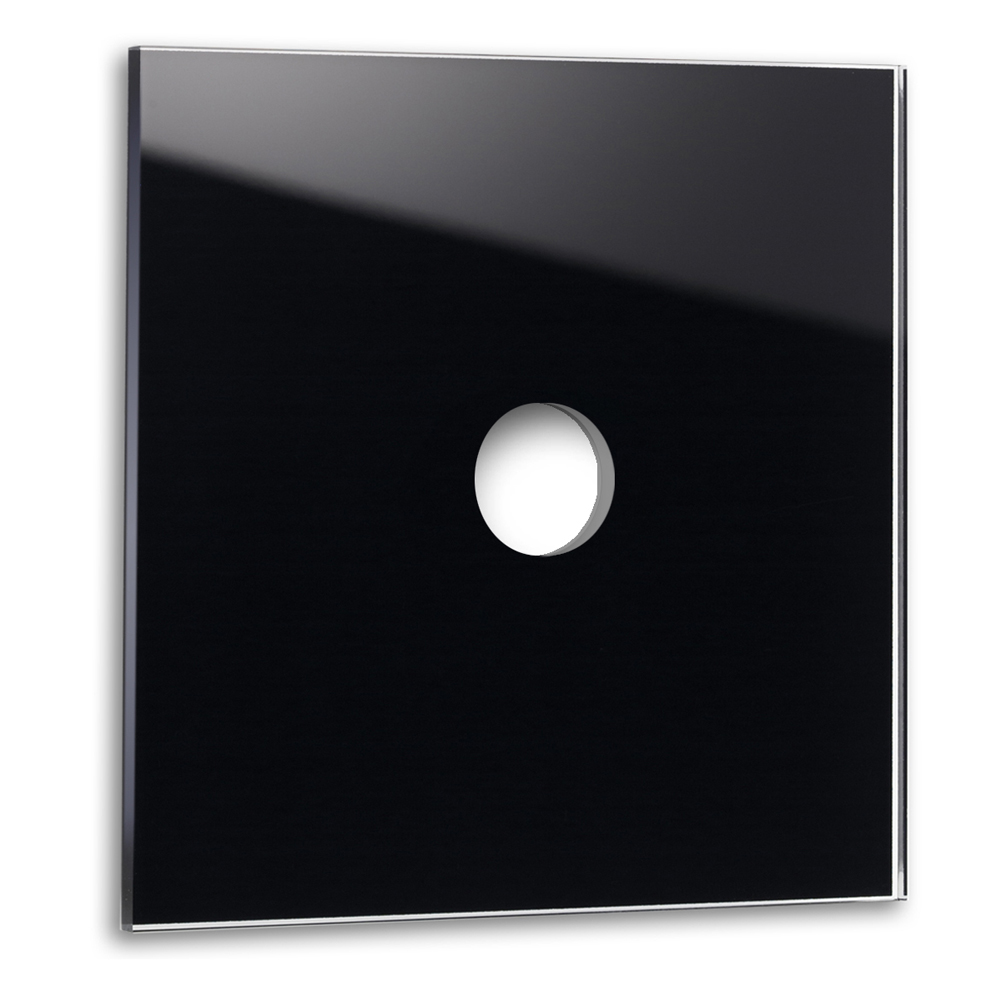 Blende für Retro Kipphebelschalter CAMBRIDGE - Glas-Optik 1-fach in Schwarz.