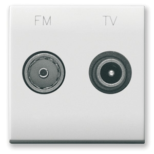 TV/FM  White Double Outlet. TV Aerial Connector