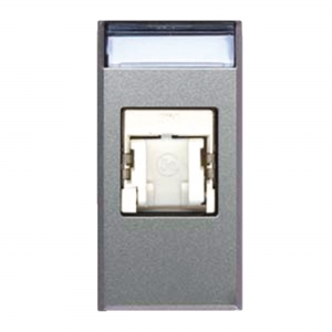 RJ45 connector. Cat. 6. silver-coloured glossy.